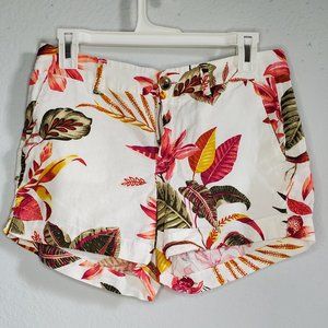 Old Navy White Floral Linen Shorts